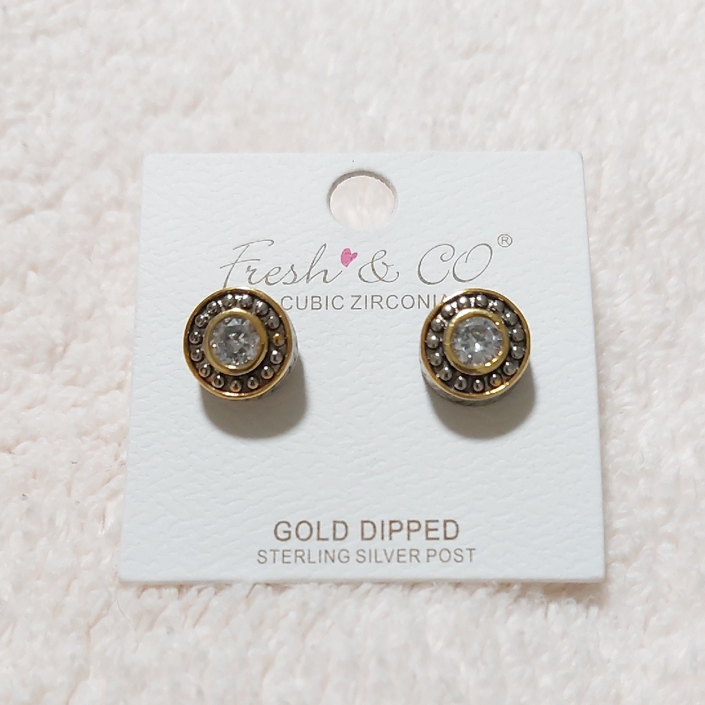 Gold Dipped Stud Earrings